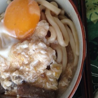 煮物の煮汁リメイク⇒玉子うどん(*^^*)☆